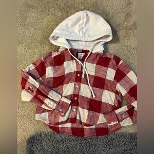 Cropped Flannel with hood